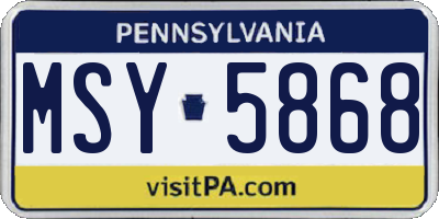 PA license plate MSY5868