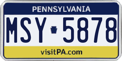 PA license plate MSY5878