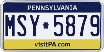 PA license plate MSY5879