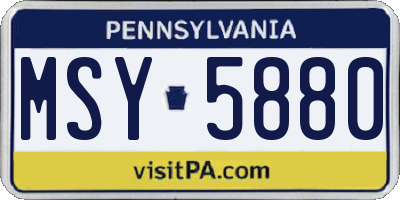 PA license plate MSY5880