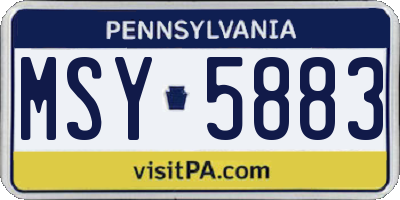 PA license plate MSY5883