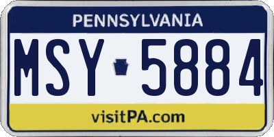 PA license plate MSY5884
