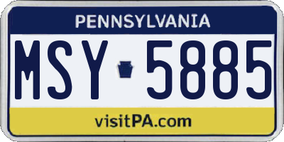 PA license plate MSY5885