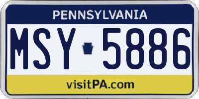 PA license plate MSY5886