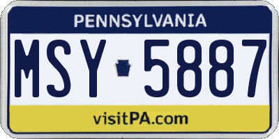 PA license plate MSY5887