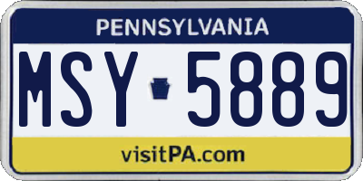 PA license plate MSY5889