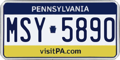 PA license plate MSY5890