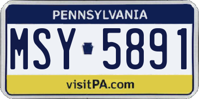 PA license plate MSY5891