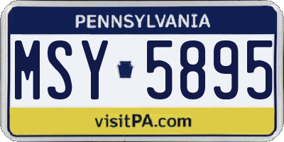 PA license plate MSY5895