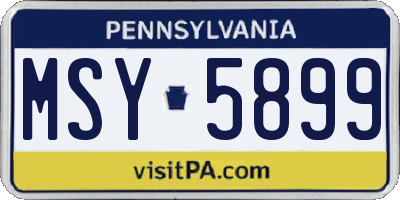 PA license plate MSY5899