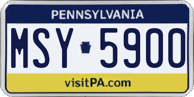 PA license plate MSY5900