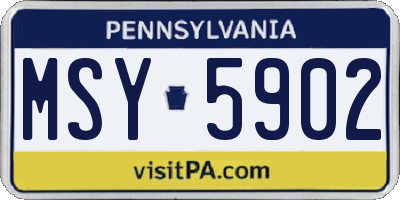 PA license plate MSY5902