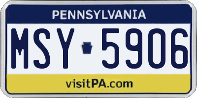 PA license plate MSY5906