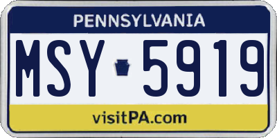PA license plate MSY5919