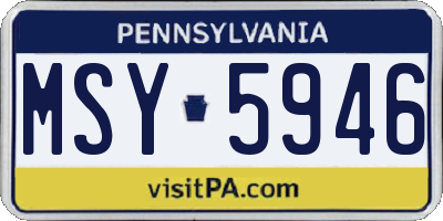 PA license plate MSY5946