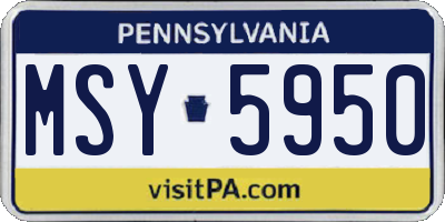 PA license plate MSY5950