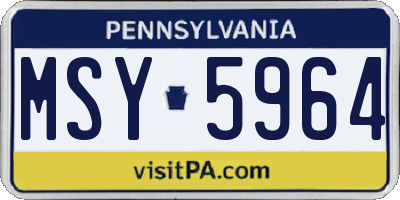 PA license plate MSY5964
