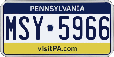 PA license plate MSY5966