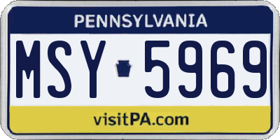 PA license plate MSY5969