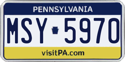 PA license plate MSY5970