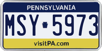 PA license plate MSY5973