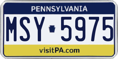PA license plate MSY5975