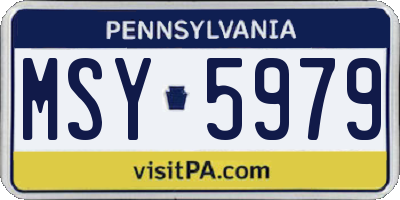 PA license plate MSY5979