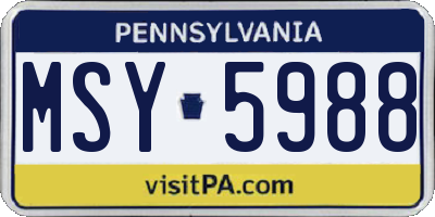 PA license plate MSY5988