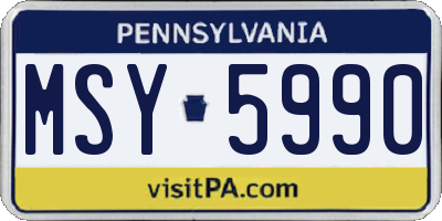 PA license plate MSY5990