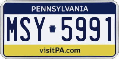 PA license plate MSY5991