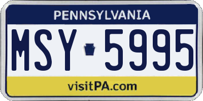 PA license plate MSY5995