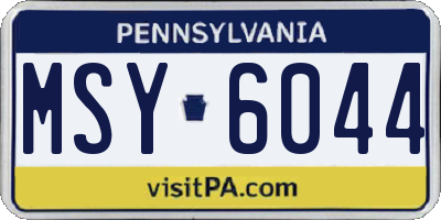 PA license plate MSY6044