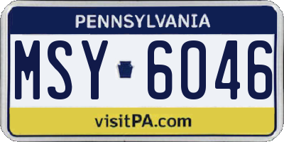 PA license plate MSY6046
