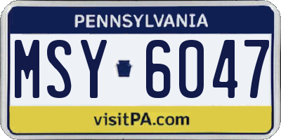 PA license plate MSY6047
