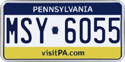 PA license plate MSY6055