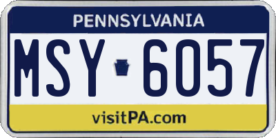 PA license plate MSY6057