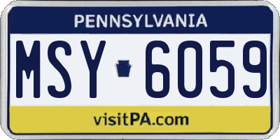 PA license plate MSY6059