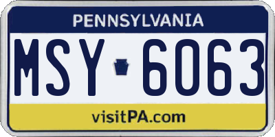 PA license plate MSY6063