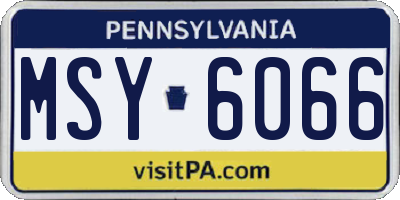 PA license plate MSY6066