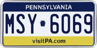 PA license plate MSY6069