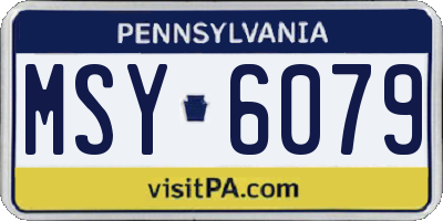 PA license plate MSY6079