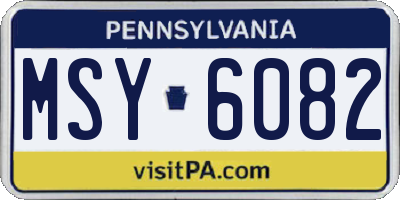 PA license plate MSY6082