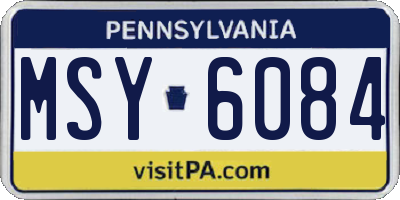 PA license plate MSY6084