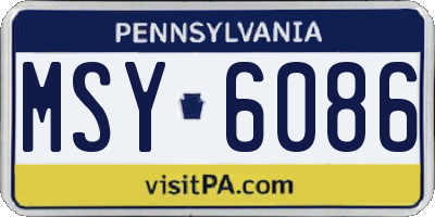 PA license plate MSY6086