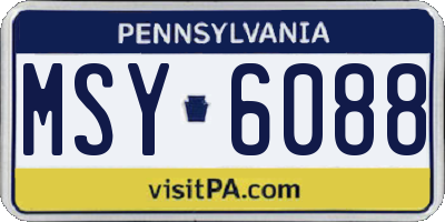 PA license plate MSY6088