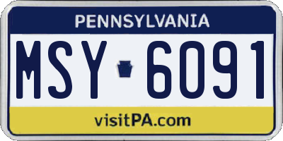PA license plate MSY6091