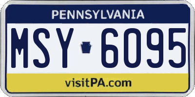 PA license plate MSY6095