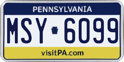 PA license plate MSY6099