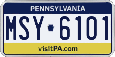 PA license plate MSY6101