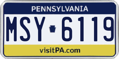 PA license plate MSY6119